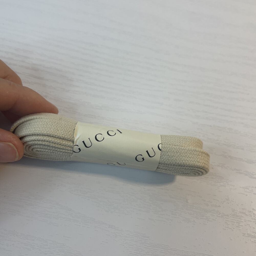 New Beige Gucci Lace Shoe Laces Authentic